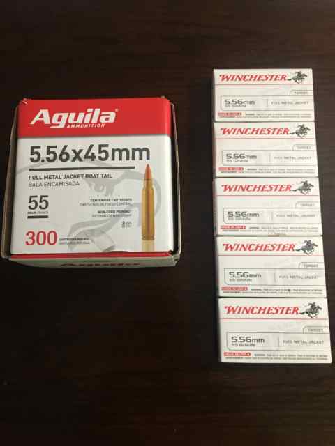 5.56 x 45mm FMJ 55 Grain.  Bulk 400rds.