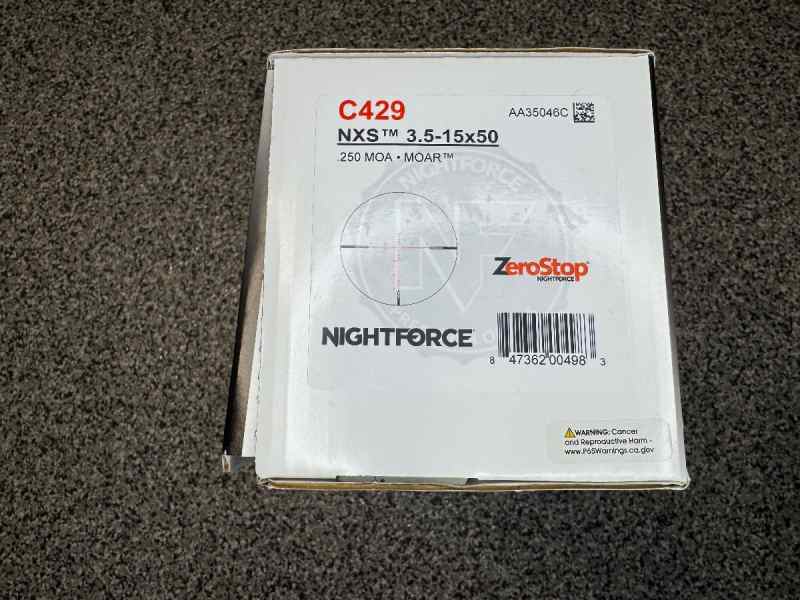 Like New Nightforce NXS 3.5-15x50 ZeroStop C429